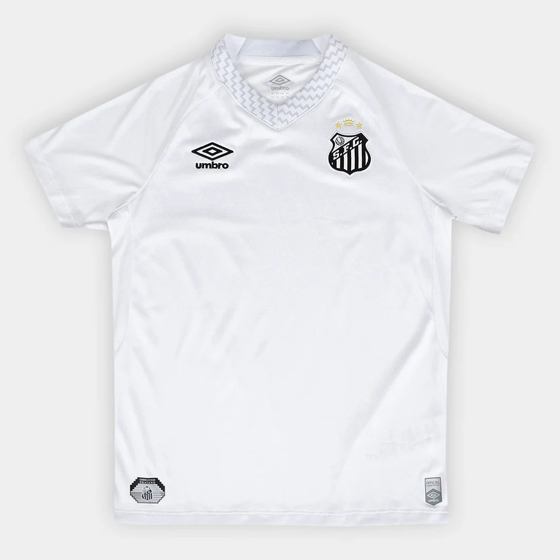 Camisa Infantil Santos I 25/26 s/n Torcedor Umbro - Branco+Cinza
