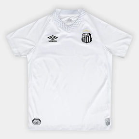Camisa Infantil Santos I 25/26 s/n Torcedor Umbro - Branco+Cinza