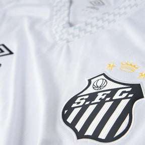 Camisa Infantil Santos I 25/26 s/n Torcedor Umbro - Branco+Cinza