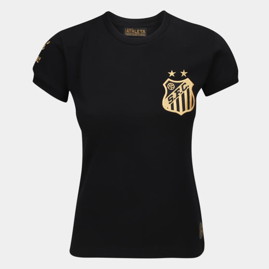 Camisa Santos Pelé Athleta Comemorativa 1000 Gols Feminina - Preto