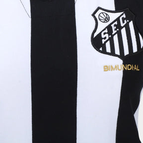 Camisa Santos 1963 Listrada Retrômania Feminina - Preto+Branco